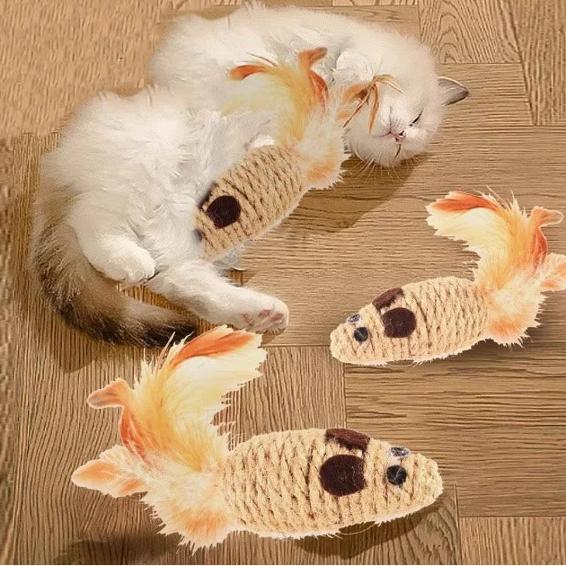 Durable Sisal Mouse Toy for Kittens – Interactive Cat Toy