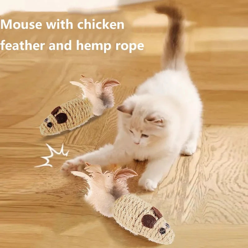 Durable Sisal Mouse Toy for Kittens – Interactive Cat Toy