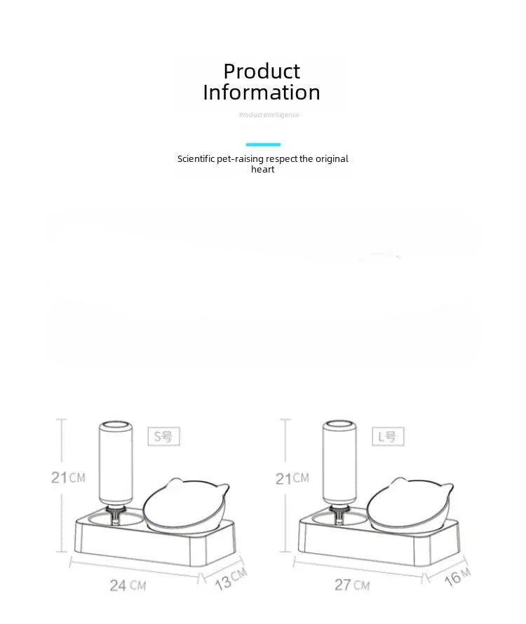 Double Pet Bowl – Automatic Water, Spill-Proof