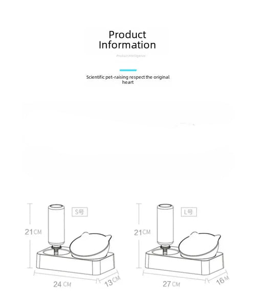 Double Pet Bowl – Automatic Water, Spill-Proof