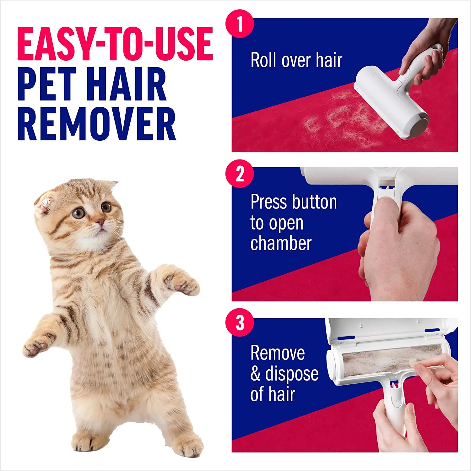 Self-Cleaning Pet Hair Roller – Furniture & Fabric